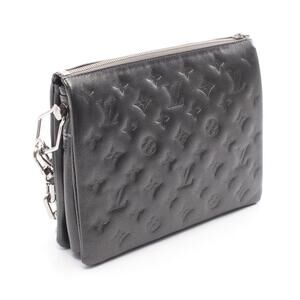 Louis Vuitton Coussin Monogram Anthracite Shoulder Bag Black Leather